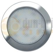 LED Autolamps 7515C (76mm) WHITE 15-LED Round Interior Light CHROME Bezel 180lm 12V