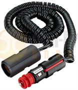 PRO-CAR 67818100 8A Universal Plug and Socket with 3m Coiled Extension 12/24V