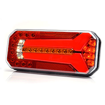 WAS 1124 DD L/P W150DD Series LED REAR COMBINATION Light with REVERSE & DYNAMIC INDICATOR (Fly Lead) 12/24V