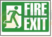 DBG FIRE EXIT RUNNING MAN Sign 360x120mm (Self Adhesive) - Pack of 1