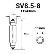 SV8.5-8 11x43mm (C5W, C10W)