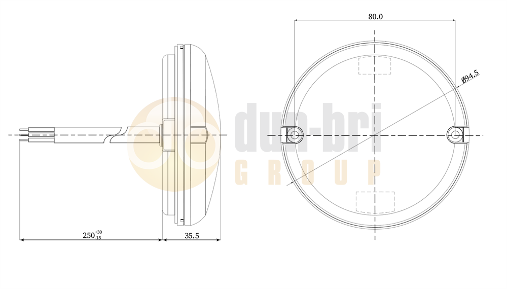 DBG 386.001C Valueline 95mm LED INDICATOR Light CLEAR (Fly Lead) 12/24V