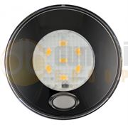 LED Autolamps 79BWR24 (79mm) WHITE 7-LED Round Interior Light with SWITCH BLACK Bezel 82lm 24V