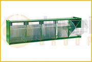 DBG Green 5 Drawer Tilt Storage Bin (600mm x 140mm x 168mm)