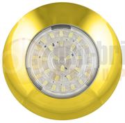 LED Autolamps 7524G (75mm) WHITE 24-LED Round Interior Light GOLD Bezel 75lm 12V