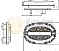 WAS 1432 DD L/P W205 LED REAR COMBINATION Light with DYNAMIC INDICATOR (Fly Lead) 12/24V