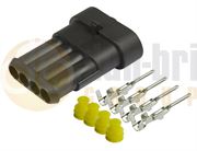 TE 565.104A AMP SUPERSEAL 1.5 4-Way RECEPTACLE (MALE PIN Terminals) Connector Kit for 0.75-1.5mm² Cable - Pack of 1
