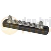 Durite 0-005-55 10-Screw Tin-Plated Copper Bus Bar with 2 x 3/16” UNF Studs - 150A