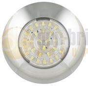 LED Autolamps 7530C (75mm) WHITE 30-LED Round Interior Light CHROME Bezel 90lm 24V