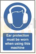 DBG EAR PROTECTION MACHINE Sign 360x240mm (Self Adhesive) - Pack of 1