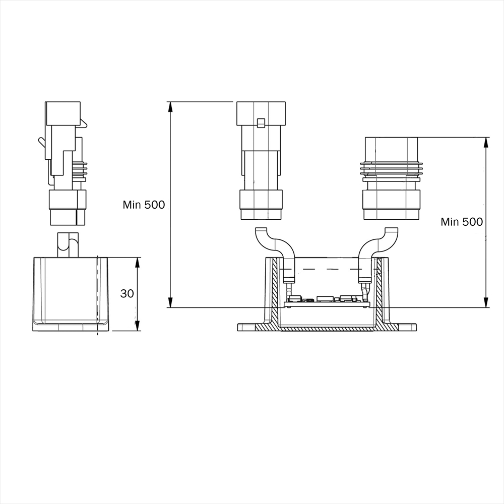 C/W S/SEAL ENDS 828/21/10 Rubbolite M828 SIDE MARKER FLASHER UNIT 500MM