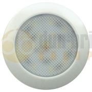 LED Autolamps 7515W (76mm) WHITE 15-LED Round Interior Light WHITE Bezel 180lm 12V