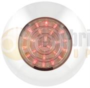 LED Autolamps 7524RW RED (75mm) 24-LED Round Interior Light WHITE Bezel 75lm 12V