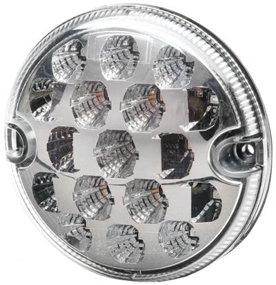 DBG 386.000C Valueline 95mm LED STOP/TAIL Light CLEAR (Fly Lead) 12/24V