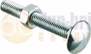 DBG M6 x 25mm Coach Bolt with Nut - Zinc Plated Steel - Pack of 100 - 1024.5073/100
