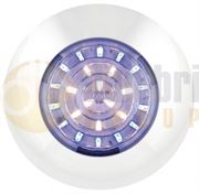LED Autolamps 7524WB (75mm) BLUE/WHITE 24-LED Round Interior Light WHITE Bezel 75lm 12V