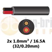 DBG 540.4202RTW/100BRB 2 Core Round Thinwall Cable 2x 1.0mm² 16.5A BLACK (Black/Red) 100m