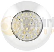 LED Autolamps 7530W (75mm) WHITE 30-LED Round Interior Light WHITE Bezel 90lm 24V