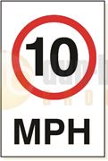 DBG 10 MPH Sign 360x240mm (Self Adhesive) - Pack of 1
