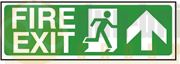 DBG FIRE EXIT UP ARROW Sign 450x150mm (Self Adhesive) - Pack of 1