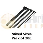 DBG 460.CTMIX/200 BLACK MIXED SIZE Nylon Cable Ties - Pack of 200