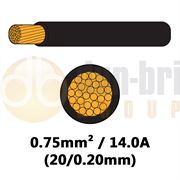 DBG 540.4101HT/100B Single Core Thinwall PVC Automotive Cable - 0.75mm² 14.0A BLACK 100m