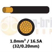DBG 540.4102HT/100B Single Core Thinwall PVC Automotive Cable - 1.0mm² 16.5A BLACK 100m