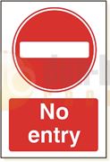 DBG NO ENTRY Sign 360x240mm (Self Adhesive) - Pack of 1