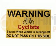 DBG WARNING CYCLISTS Sign 200x300mm (Self Adhesive) - Pack of 1