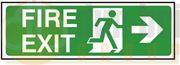 DBG FIRE EXIT RIGHT ARROW Sign 360x120mm (Self Adhesive) - Pack of 1
