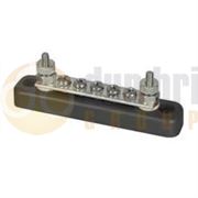 Durite 0-005-50 5-Screw Tin-Plated Copper Bus Bar with 2 x 3/16” UNF Studs - 100A