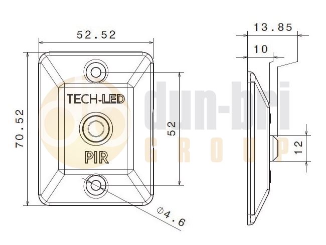 Tech-LED PIR.300.VV PIR-000 PIR Motion Sensor Switch (5 Minutes Timer) 12/24V