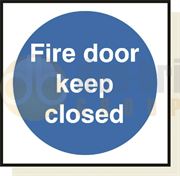 DBG FIRE DOOR KEEP CLOSED Sign 120x120mm (Self Adhesive) - Pack of 1